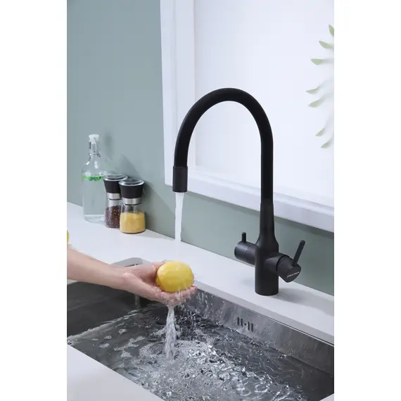 Смеситель для кухни Paulmark Salix Sa213419-401 под фильтр с гибким изливом антрацит, изображение 9