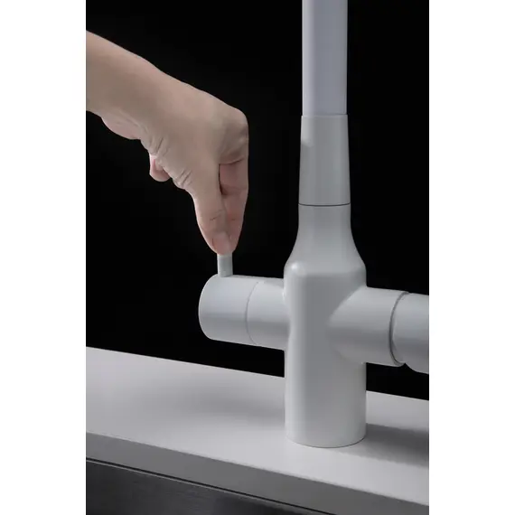 Смеситель для кухни Paulmark Salix Sa213419-431 под фильтр с гибким изливом белый матовый, изображение 7