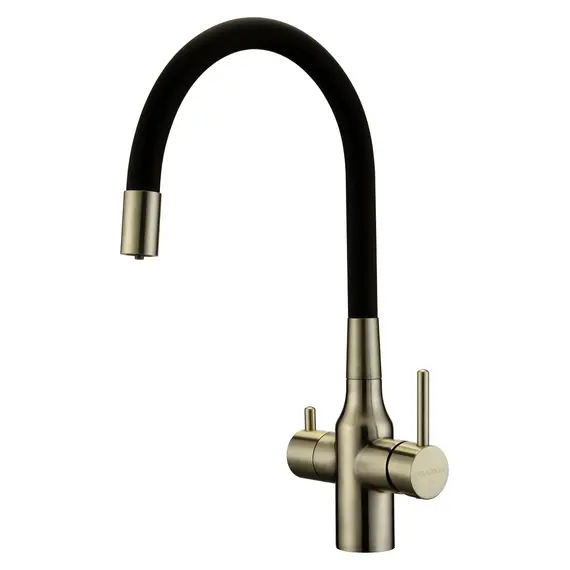 Смеситель для кухни Paulmark Salix Sa213419-BR под фильтр с гибким изливом бронза