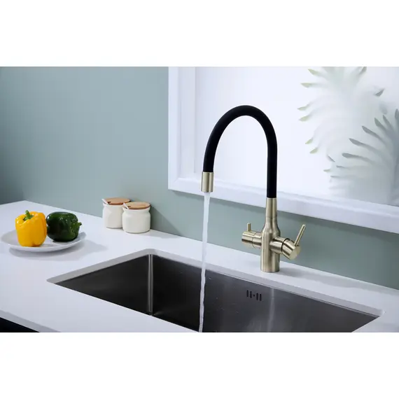 Смеситель для кухни Paulmark Salix Sa213419-BR под фильтр с гибким изливом бронза, изображение 11