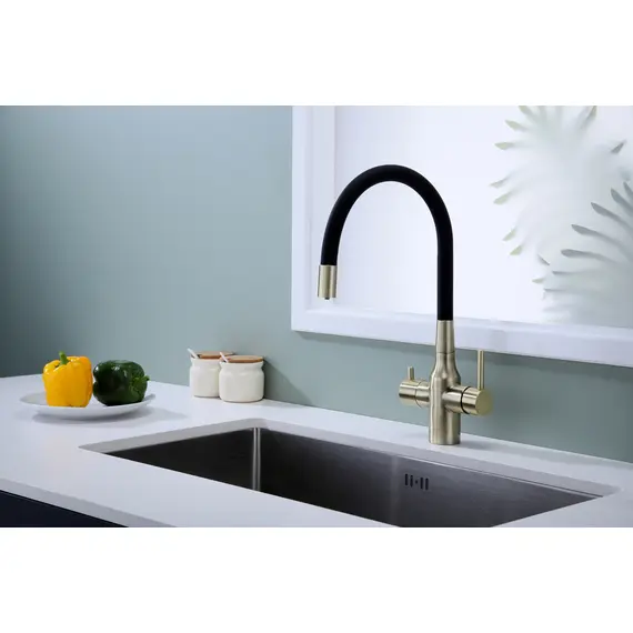 Смеситель для кухни Paulmark Salix Sa213419-BR под фильтр с гибким изливом бронза, изображение 13