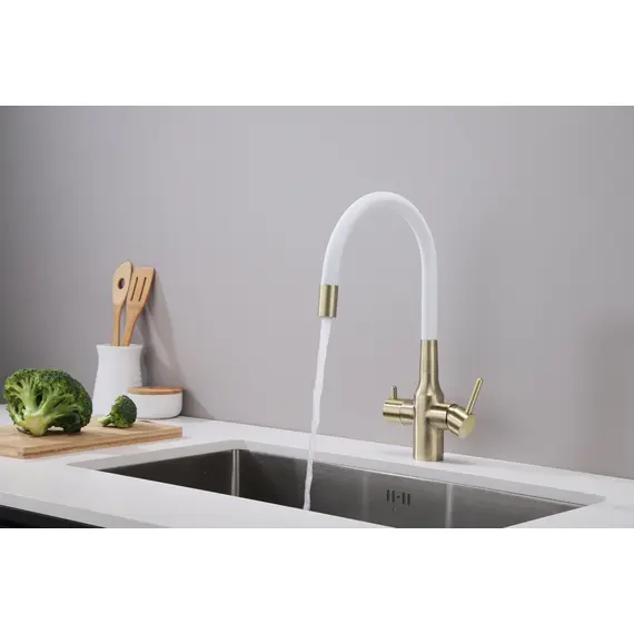 Смеситель для кухни Paulmark Salix Sa213419-BRw под фильтр с гибким изливом бронза, изображение 11