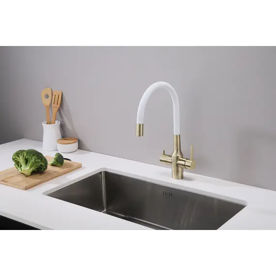 Смеситель для кухни Paulmark Salix Sa213419-BRw под фильтр с гибким изливом бронза, изображение 13