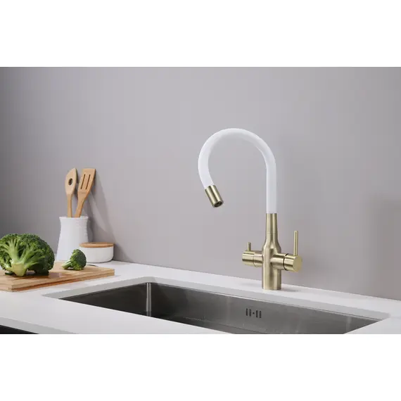 Смеситель для кухни Paulmark Salix Sa213419-BRw под фильтр с гибким изливом бронза, изображение 6