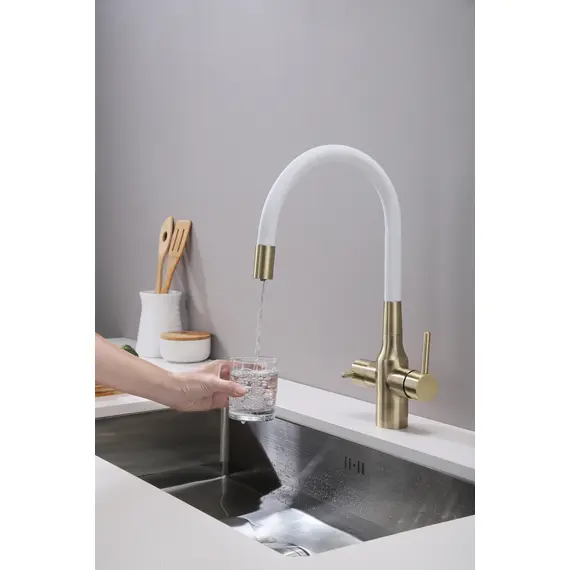 Смеситель для кухни Paulmark Salix Sa213419-BRw под фильтр с гибким изливом бронза, изображение 7