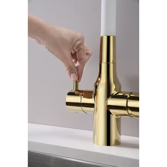 Смеситель для кухни Paulmark Salix Sa213419-Gw под фильтр с гибким изливом золото, изображение 11