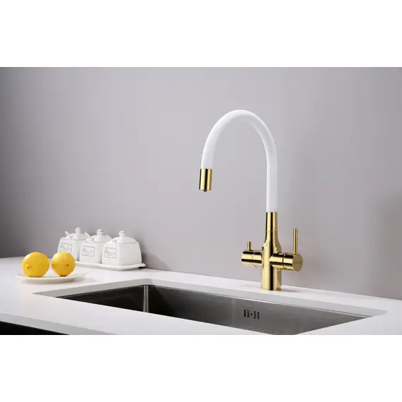 Смеситель для кухни Paulmark Salix Sa213419-Gw под фильтр с гибким изливом золото, изображение 12