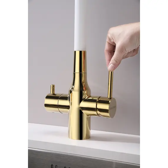 Смеситель для кухни Paulmark Salix Sa213419-Gw под фильтр с гибким изливом золото, изображение 5