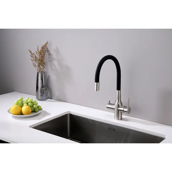 Смеситель для кухни Paulmark Salix Sa213419-NI под фильтр с гибким изливом никель, изображение 11