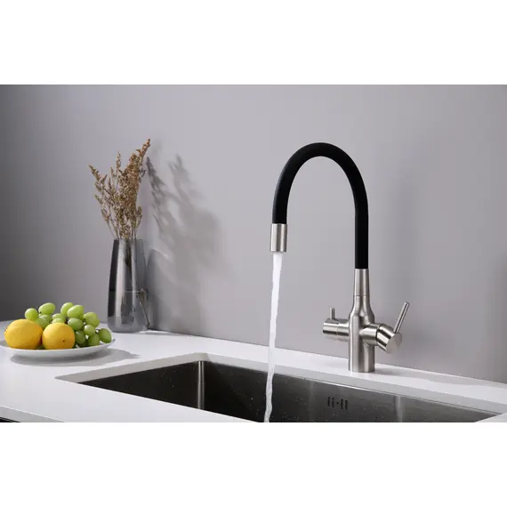 Смеситель для кухни Paulmark Salix Sa213419-NI под фильтр с гибким изливом никель, изображение 12