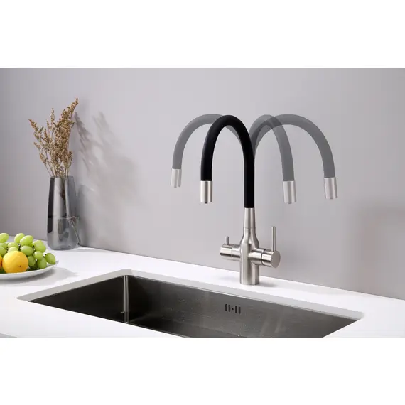 Смеситель для кухни Paulmark Salix Sa213419-NI под фильтр с гибким изливом никель, изображение 4