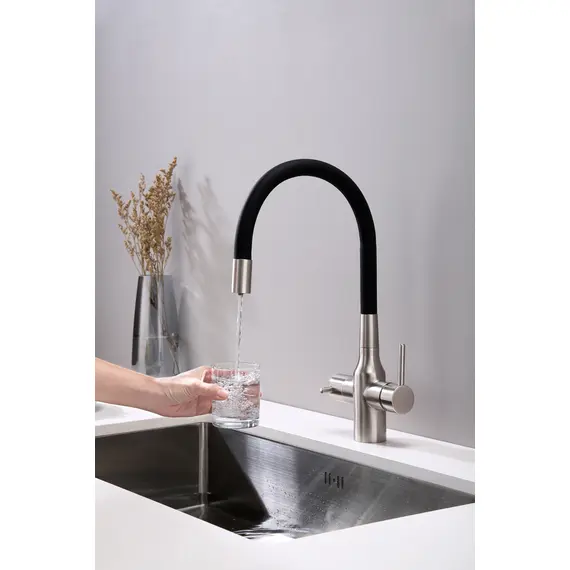 Смеситель для кухни Paulmark Salix Sa213419-NI под фильтр с гибким изливом никель, изображение 7