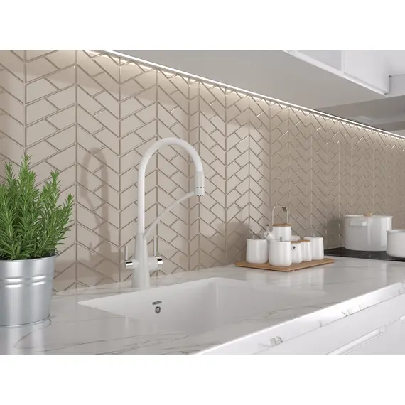 Смеситель для кухни Paulmark Siegen под фильтр с гибким изливом Si213111-331 белый, изображение 2