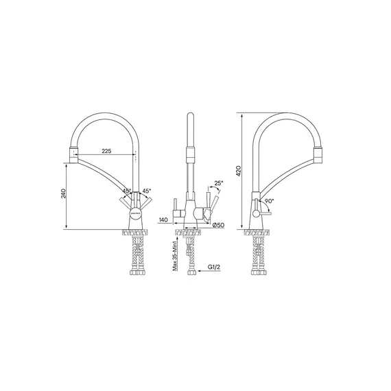 Смеситель для кухни Paulmark Siegen Si213111-418 черный металлик, изображение 2