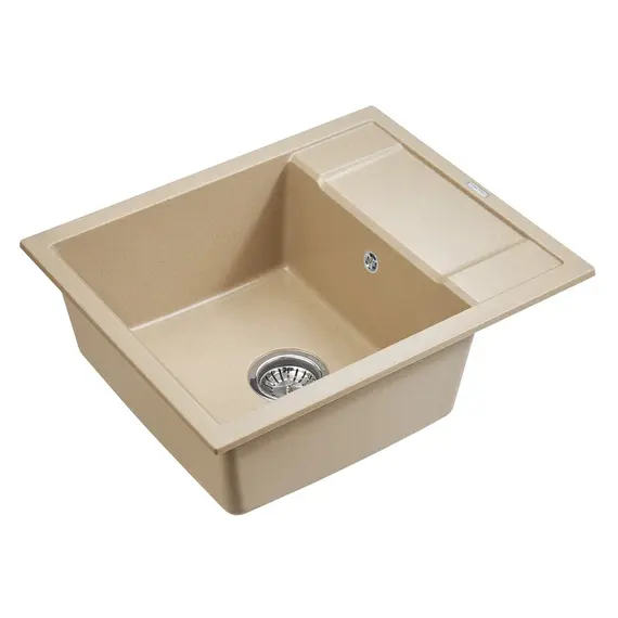 Мойка из камня Paulmark Optimum PM216050-QU бежевый кварц 60 х 50 см, изображение 2