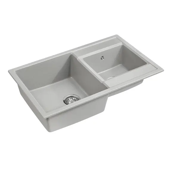 Мойка из камня Paulmark Tandem PM238250-GR серый кварц 82 х 50 см, изображение 2
