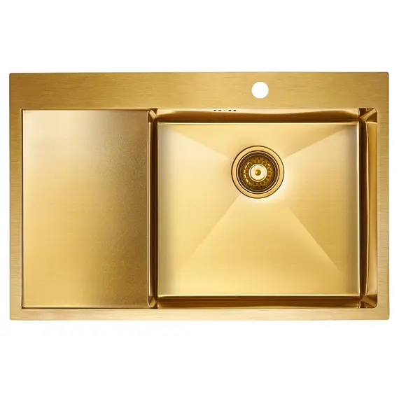 Мойка из нержавейки Paulmark Kroner 78F PM217851-BGR брашированное золото 78 х 51 см