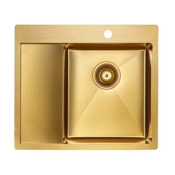 Мойка из нержавейки Paulmark Kroner 59F PM225951-BGR брашированное золото 59 х 51 см