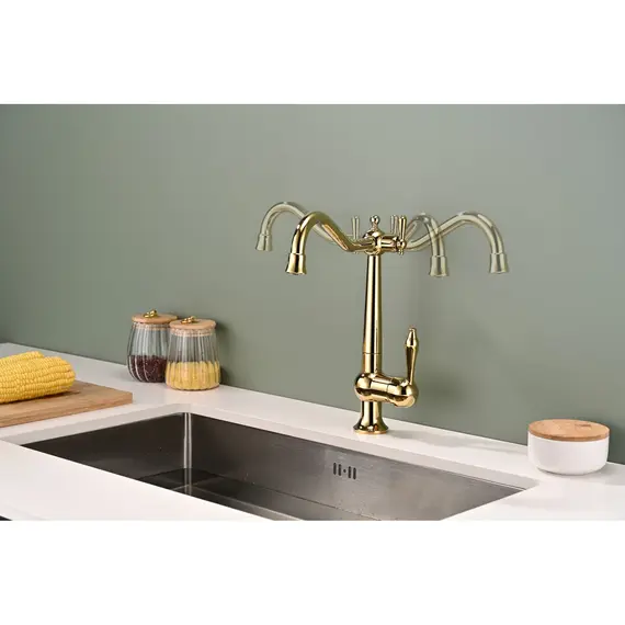 Смеситель для кухни Paulmark Retro Re213226-G под фильтр ретро золотой, изображение 5