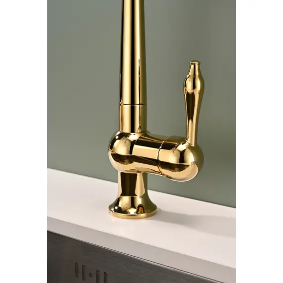 Смеситель для кухни Paulmark Retro Re213226-G под фильтр ретро золотой, изображение 11