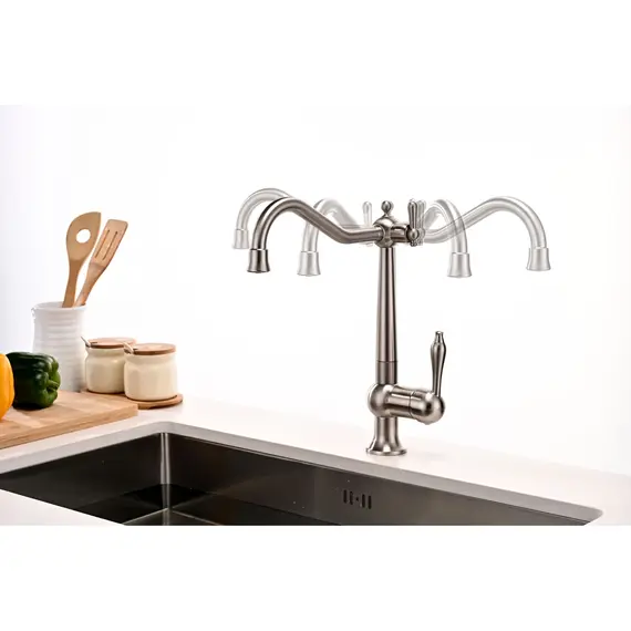 Смеситель для кухни Paulmark Retro Re213226-NI под фильтр ретро никель, изображение 6