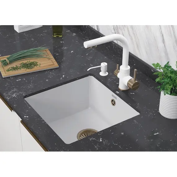 Смеситель для кухни Paulmark Essen Es213011-431BR белый матовый/бронза, изображение 2