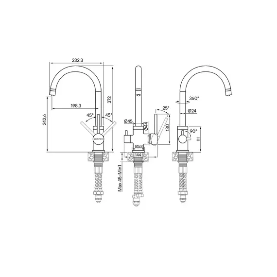 Смеситель для кухни Paulmark Essen Es213211-431 белый матовый, изображение 4