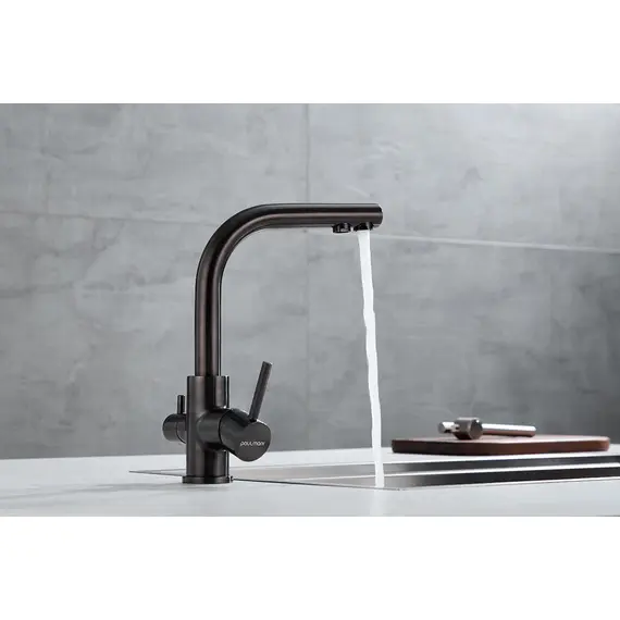 Смеситель для кухни Paulmark Essen Es213011-GM вороненая сталь PVD, изображение 12