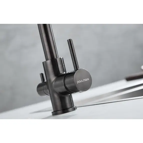 Смеситель для кухни Paulmark Essen Es213011-GM вороненая сталь PVD, изображение 13