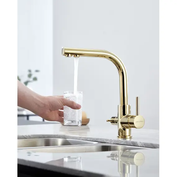 Смеситель для кухни Paulmark Essen Es213011-G золото, изображение 5