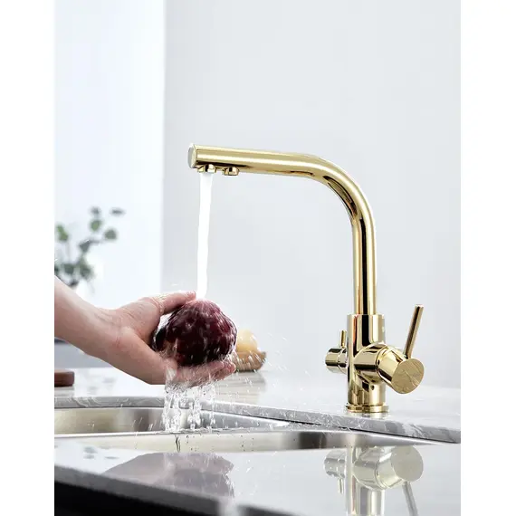 Смеситель для кухни Paulmark Essen Es213011-G золото, изображение 4