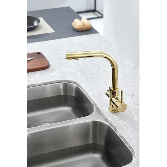 Смеситель для кухни Paulmark Essen Es213011-G золото, изображение 10