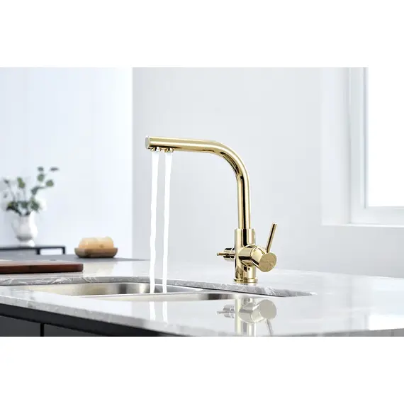 Смеситель для кухни Paulmark Essen Es213011-G золото, изображение 6