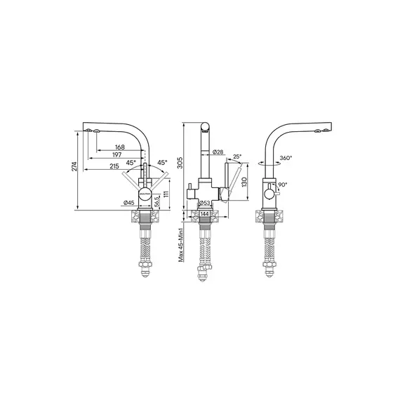 Смеситель для кухни Paulmark Essen Es213011-401TB антрацит, изображение 3
