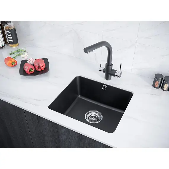 Мойка из камня Paulmark Unter 50 PM204543-BL черный кварц 46 x 44 см, изображение 3