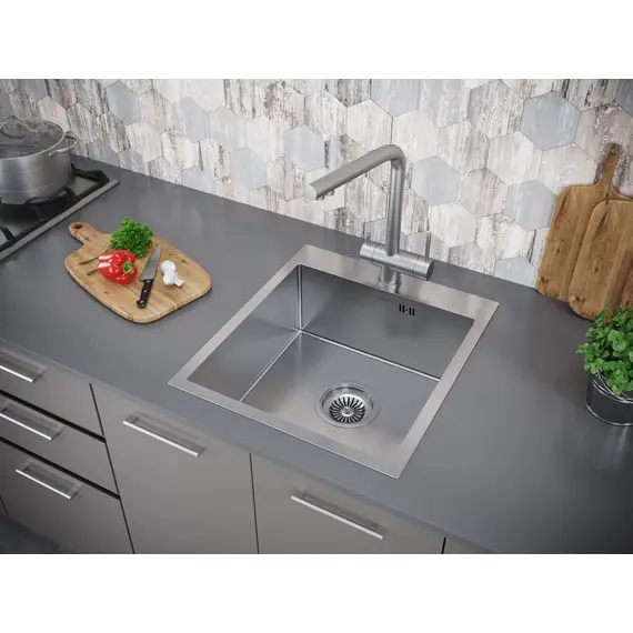 Мойка из нержавейки Paulmark Favor PM214551-BS сталь 45 х 51 см, изображение 3