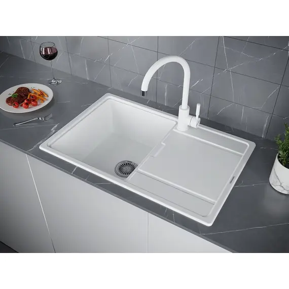 Смеситель для кухни Paulmark Holstein Ho212063-431 белый металлик, изображение 2