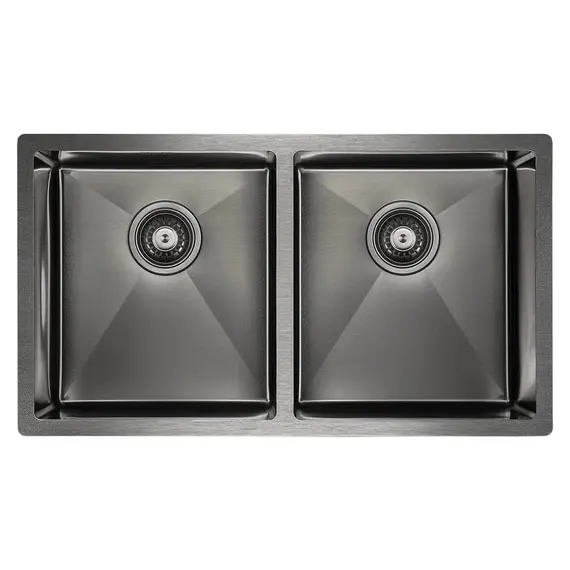 Мойка из нержавейки Paulmark Gerberg 78/2 Uni PM237844-GM вороненая сталь 78 х 44 см