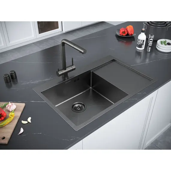 Смеситель для кухни Paulmark Skalen Sk213020-GM вороненая сталь, изображение 5