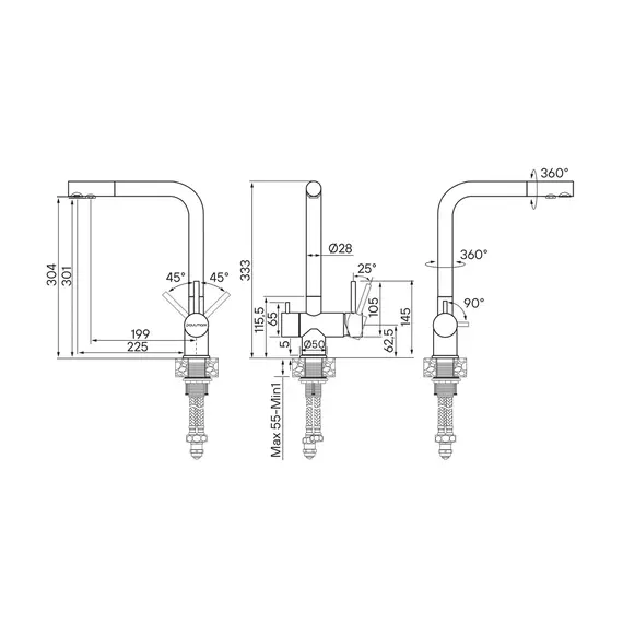 Смеситель для кухни Paulmark Skalen Sk213020-SS нержавеющая сталь, изображение 3