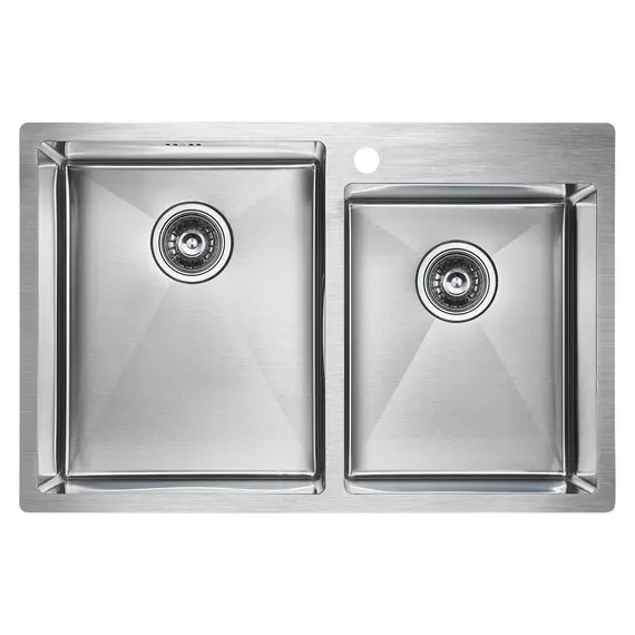 Мойка из нержавейки Paulmark Kroner 78/2S PM237851-BS сталь 78 х 51 см