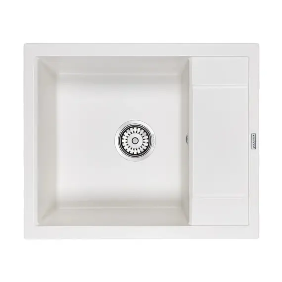 Мойка из камня Paulmark Flugen 50-600 PM216050-WH белый кварц 60 х 50 см