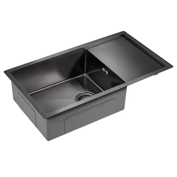Мойка из нержавейки Paulmark Gerberg 78F Uni PM217844-GM вороненая сталь 78 х 44 см, изображение 2