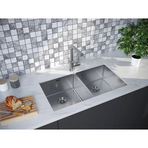 Мойка из нержавейки Paulmark Gerberg 78/2 Uni PM237844-BS сталь 78 х 44 см, изображение 3