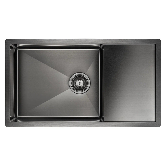 Мойка из нержавейки Paulmark Gerberg 78F Uni PM217844-GM вороненая сталь 78 х 44 см