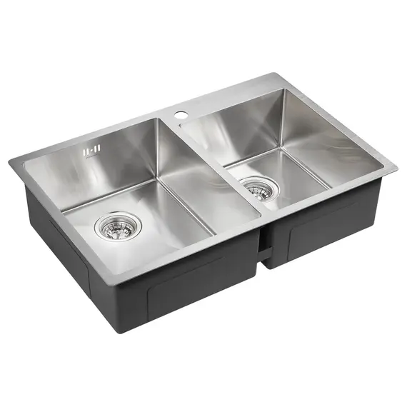 Мойка из нержавейки Paulmark Kroner 78/2S PM237851-BS сталь 78 х 51 см, изображение 2