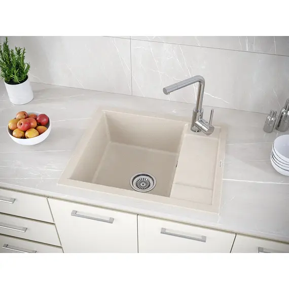 Мойка из камня Paulmark Flugen 50-600 PM216050-BE бежевый кварц 60 х 50 см, изображение 3