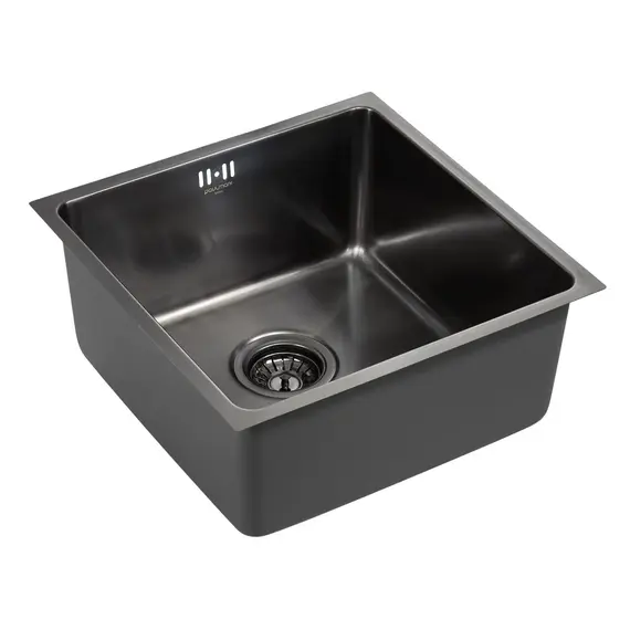 Мойка из нержавейки Paulmark Lassan PM304444-GM вороненая сталь 44 х 44 см, изображение 2