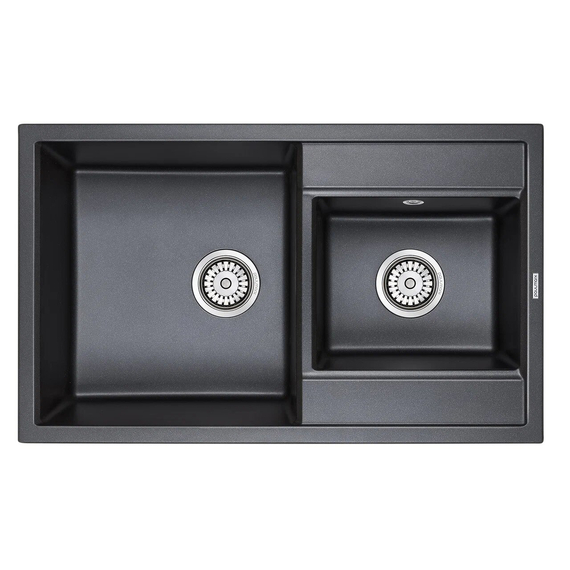 Мойка из камня Paulmark Tandem 80 PM238250-BLM черный металлик кварц 82 х 50 см