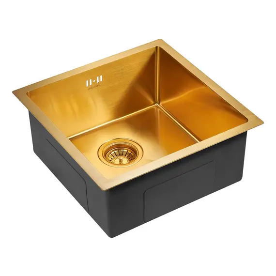 Мойка из нержавейки Paulmark Gerberg 44 UNI PM254444-BG брашированное золото 44 х 44 см, изображение 2